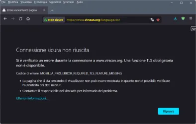 Come superare l'errore MOZILLA_PKIX_ERROR_REQUIRED_TLS_FEATURE_MISSING di Firefox