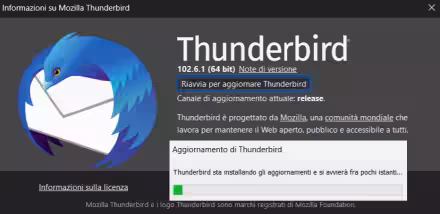 Come impedire a Thunderbird di aggiornarsi automaticamente