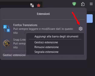 Come mettere le icone delle estensioni di Firefox nella barra degli strumenti