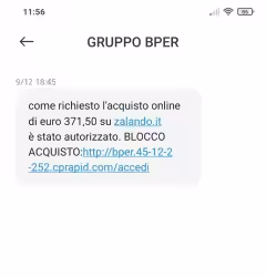 SMS per blocco acquisto su zalando.it: non cliccare, è una truffa!