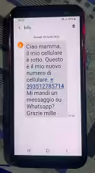 Ciao mamma, questo è il mio nuovo numero di cellulare. Attenzione alla truffa!