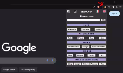 Searcher: un'estensione per velocizzare le ricerche nel web