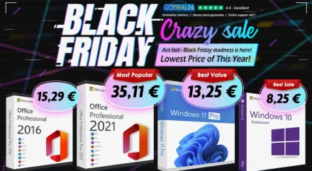 Saldi Black Friday 2024: Sconti su Microsoft Office a partire da 15€ e su Windows 11 a partire da 10€ con Godeal24
