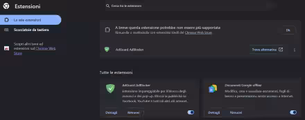 Chrome e il passaggio delle estensioni al Manifest V3, verifica se quelle installate sono compatibili