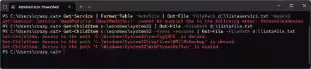 Reindirizzare l'output di un comando verso un file di testo con PowerShell e il cmdlet Out-File