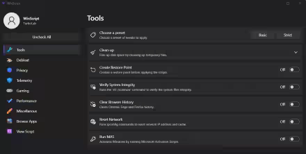 Winscript il tool open source per configurare al meglio Windows