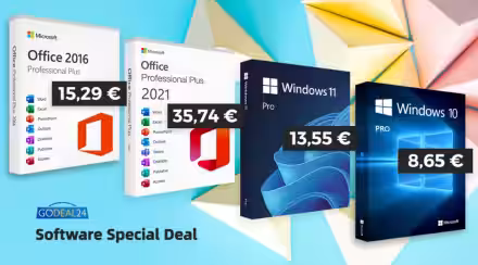 Migliora il tuo computer con Microsoft Office 2021 e Windows 11 a vita su Godeal24, a partire da 10€