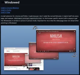 Windowed: un'estensione per avere video, documenti e giochi "a tutta finestra" nel browser