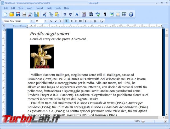 AbleWord permette modificare file PDF