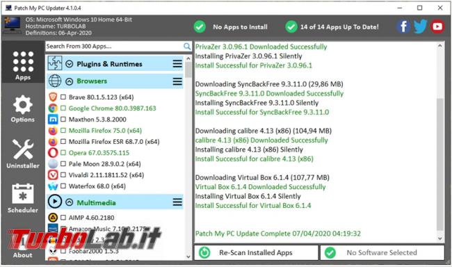 Aggiorna programmi installati computer Patch My PC Update