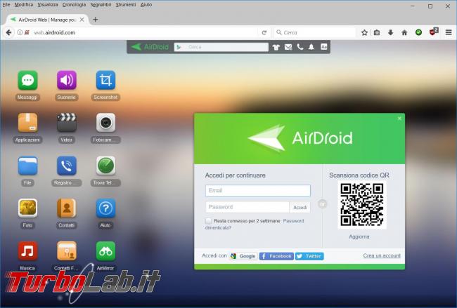 Airdroid puoi comandare dispositivo Android computer