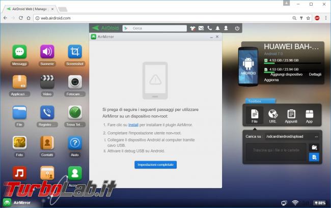 Airdroid puoi comandare dispositivo Android computer