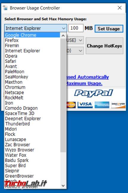 All Browsers Memory Zip cerca tenere sotto controllo, abbassare, l’utilizzo memoria RAM browser