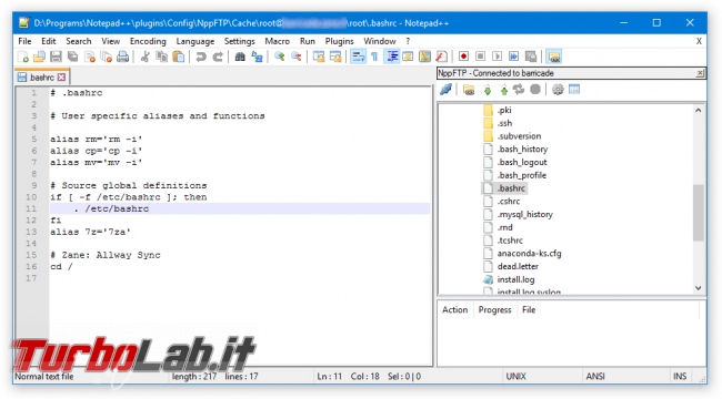 Alternativa &quot;vi&quot;: usare Windows Notepad++ modificare file configurazione Linux CentOS/Ubuntu - notepad++ root ssh