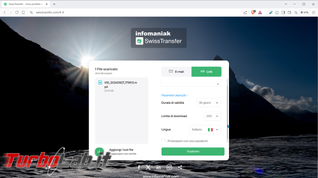 alternativa WeTransfer inviare file grandi dimensioni (video) - swisstransfer (5)