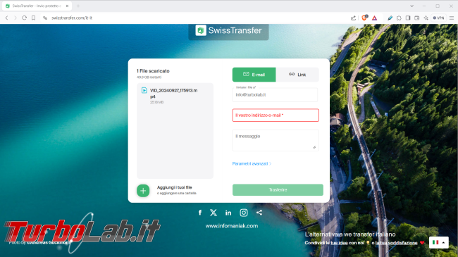 alternativa WeTransfer inviare file grandi dimensioni (video) - swisstransfer (6)