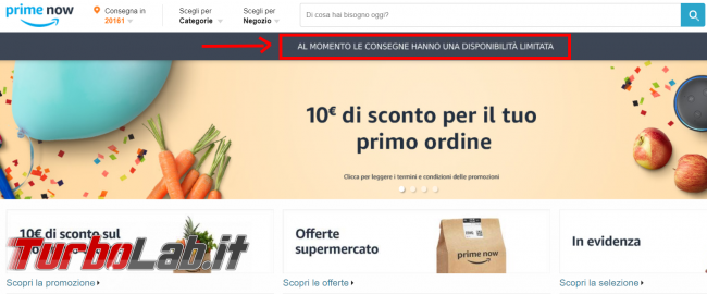Amazon Prime Now: consegne sospese limitate causa panico coronavirus - FrShot_1582812294