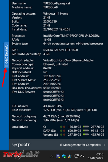 &amp;amp; DeskInfo mostra informazioni sistema direttamente desktop