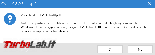 &amp;amp; ShutUp10 gestisce aumenta privacy Windows 10