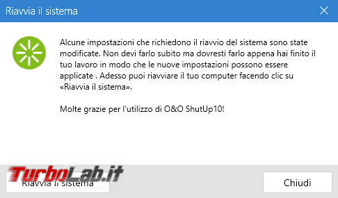 &amp;amp; ShutUp10 gestisce aumenta privacy Windows 10