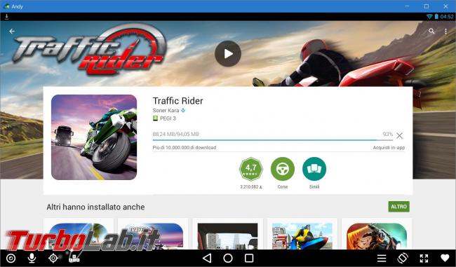 App giochi Android PC: guida Andy, emulatore Android Windows