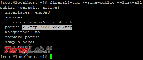 Aprire porte firewall Linux CentOS - guida rapida firewalld - linux firewalld list