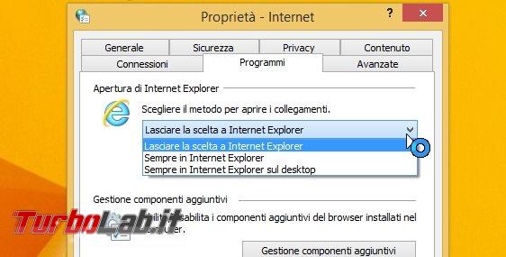 Aprire sempre Internet Explorer &quot;touch&quot; oppure &quot;desktop&quot; Windows 8.1