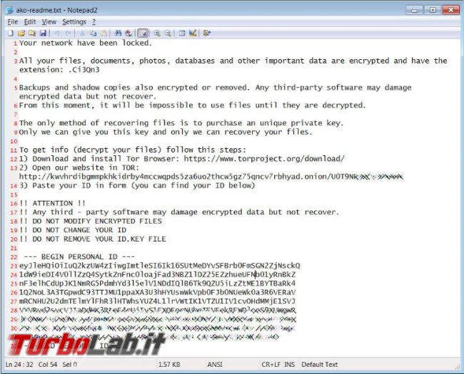 Attenzione! ransomware Ako si nasconde zip - FrShot_1579281059