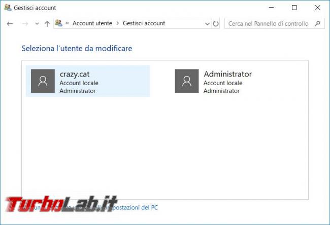 Attivare utente Administrator computer