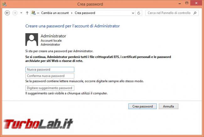 Attivare utente Administrator computer