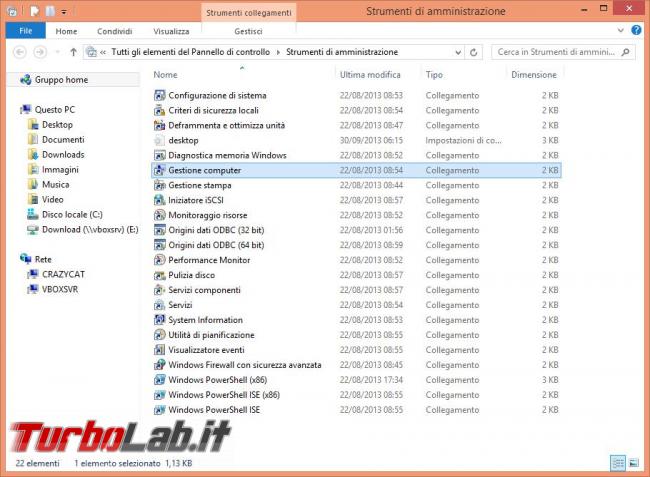 Attivare utente Administrator computer