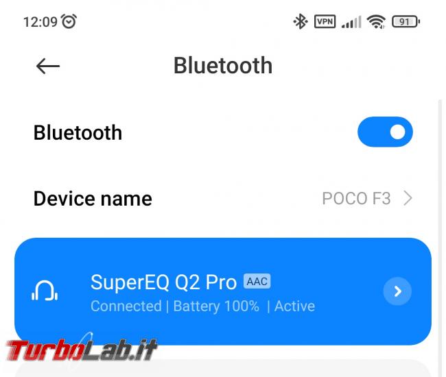 Auricolari Bluetooth TWS SuperEQ Q2 Pro: recensione prova pratica - Screenshot_2021-11-21-12-09-50-619_com.android.settings