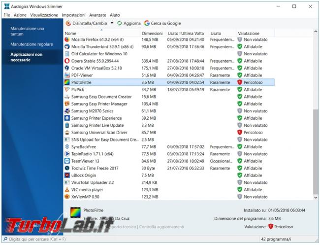 Auslogics Windows Slimmer programma pulizia avanzata sistema operativo
