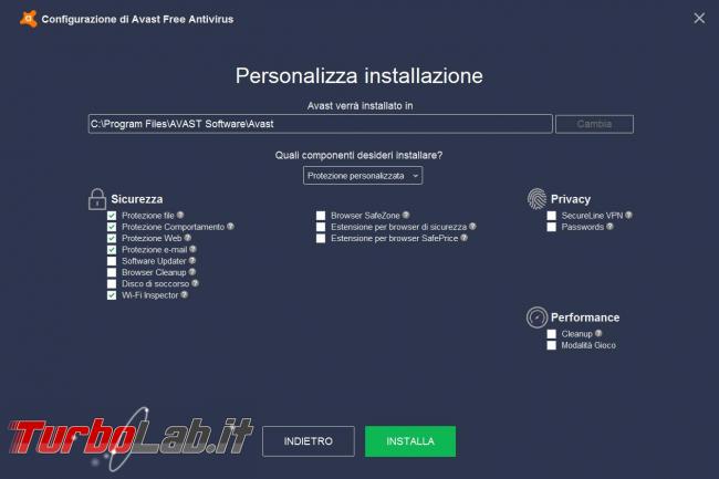 Avast free Antivirus 2017 prova TurboLab.it