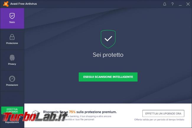 Avast free Antivirus 2017 prova TurboLab.it