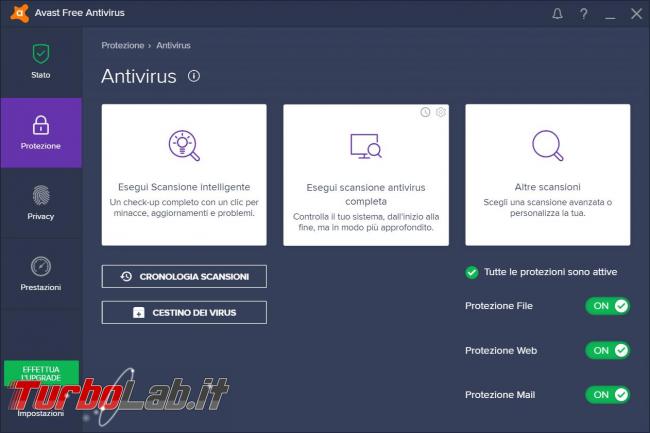 Avast free Antivirus 2017 prova TurboLab.it