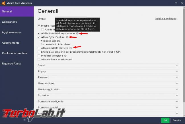 Avast free Antivirus 2017 prova TurboLab.it
