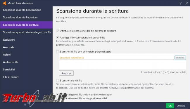 Avast free Antivirus 2017 prova TurboLab.it
