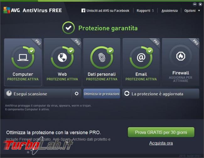 Avg antivirus free 2015 messo prova TurboLab.it