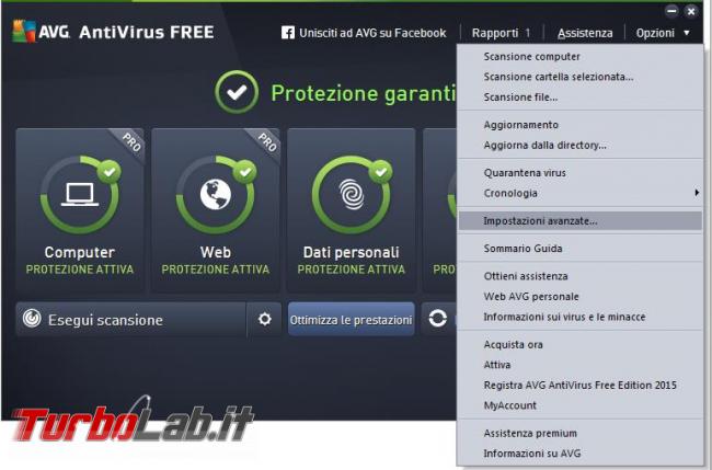 Avg antivirus free 2015 messo prova TurboLab.it