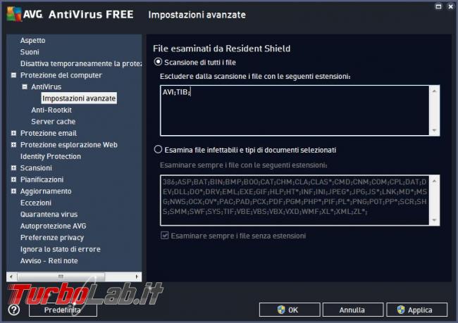 Avg antivirus free 2015 messo prova TurboLab.it