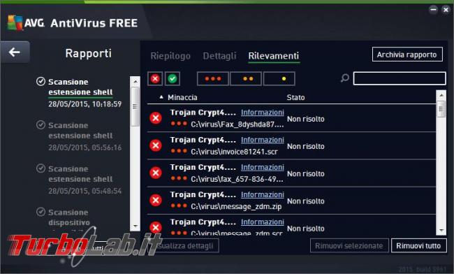 Avg antivirus free 2015 messo prova TurboLab.it