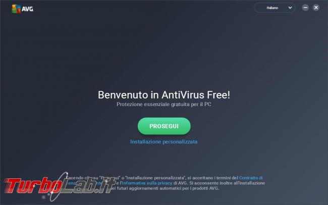 AVG antivirus free 2017 messo prova TurboLab.it