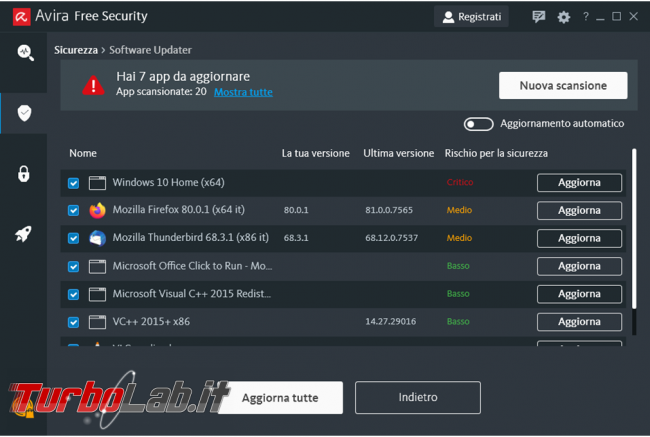 Avira Free Security 2020 prova recensione antivirus gratuito