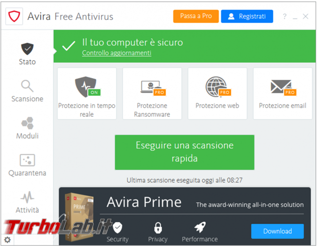 Avira Free Security 2020 prova recensione antivirus gratuito