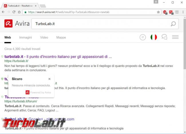 Avira Free Security Suite 2017 messo prova TurboLab.it