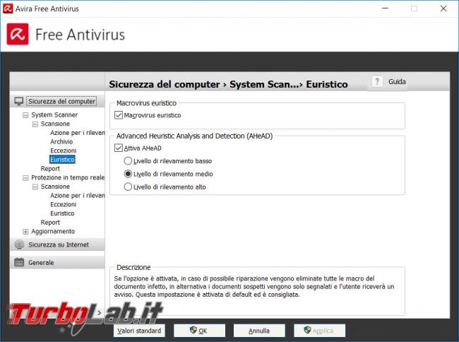 Avira Free Security Suite 2017 messo prova TurboLab.it