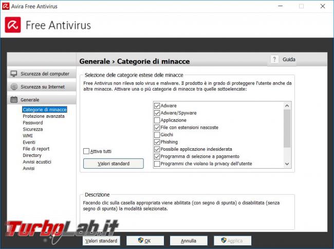 Avira Free Security Suite 2017 messo prova TurboLab.it