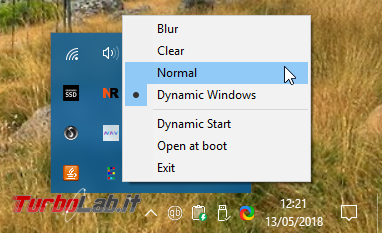 Barra applicazioni trasparente Windows 10: come ottenere effetto &quot;Aero Glass&quot; (&quot;vetro&quot;)?