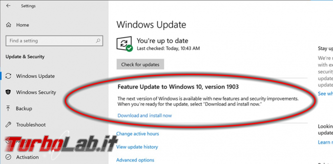 Basta click! Windows 10 1903 (Maggio 2019) è disponibile tutti - upgrade build windows 10
